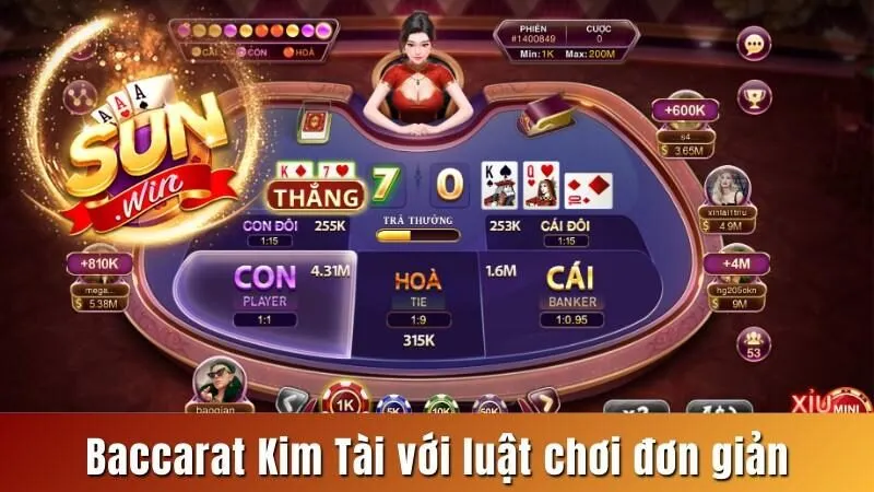 Baccarat Kim Tài với luật chơi đơn giản