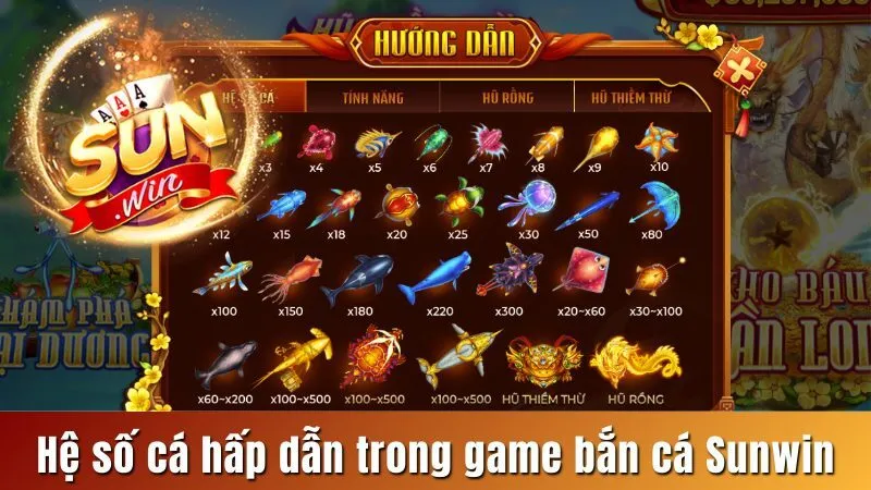 Hệ số cá hấp dẫn trong game bắn cá Sunwin