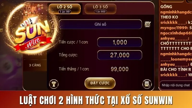 Luật chơi của 2 hình thức cá cược Xổ số tại cổng game