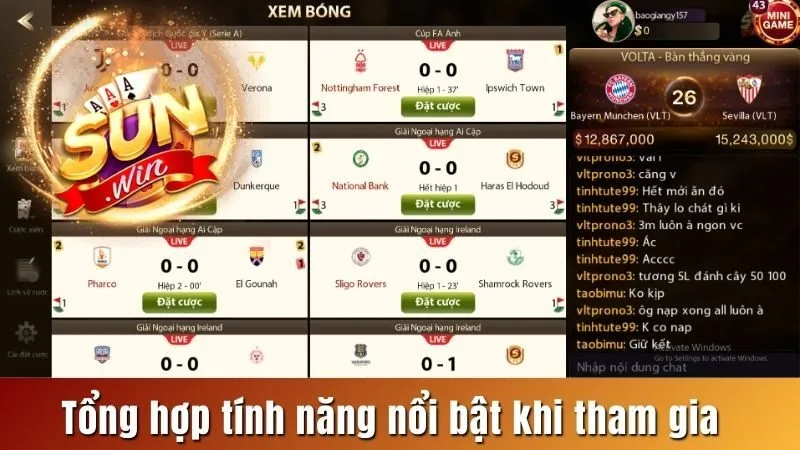 Tổng hợp tính năng nổi bật khi tham gia  